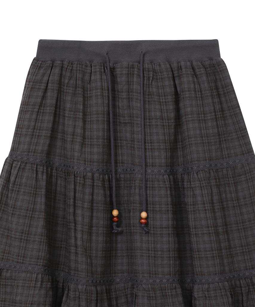 Baup Vintage Check Skirt [Dusty Purple]