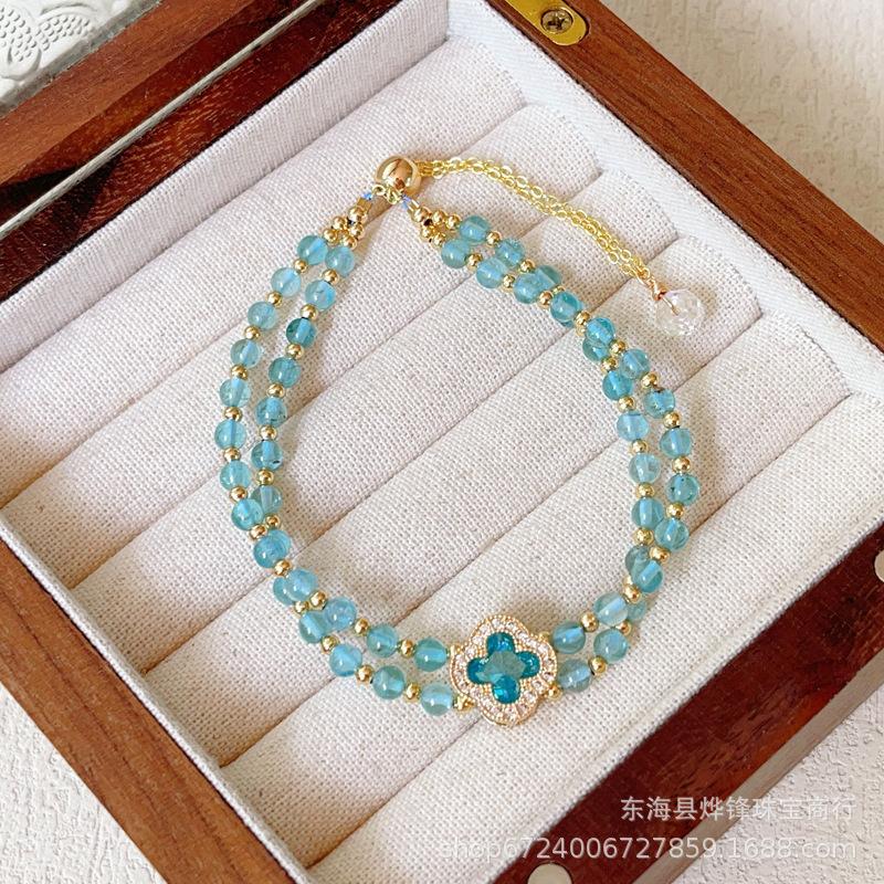 Natural apatite, phosphorus ash, niche design, national style, temperament, crystal jewelry.