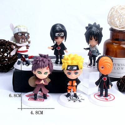 6 Stück/Los Q-Version NARUTO Sasuke Gaara Uchiha Madara Figur 7-8cm 2 Stil Persönlichkeitsbasis Mini-Figuren Dekoration Puppe Geschenke