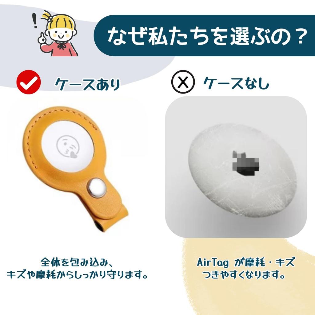 JIANDO AirTag Case, PU Leather Keychain with Key Ring, Air
