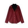 Fake Two Piece Turtleneck Loose Shirt Women's Fake Two-Piece-Style High Collar Loose Shirt
