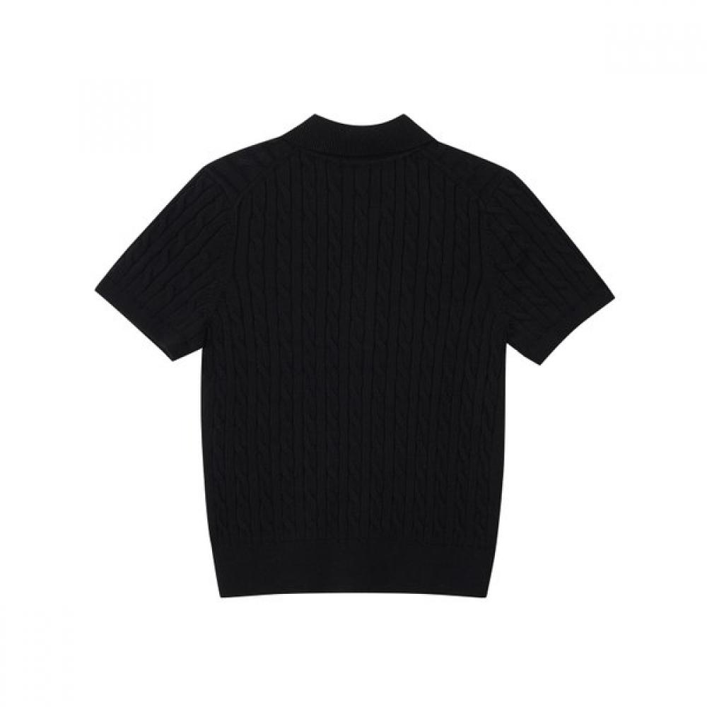 Kangol Women S Cable Polo Knit Black 1917