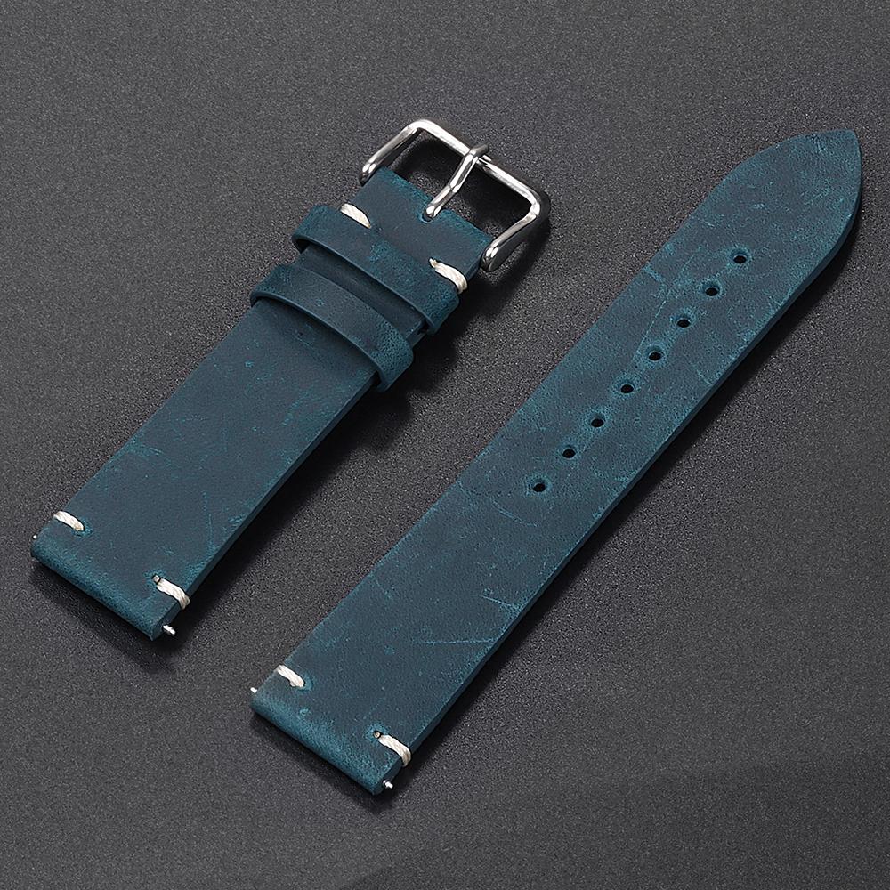 Calfskin Leather Watch Band for Omega for Seiko Bracelet 18mm 20mm 21mm 22mm 24mm Strap Dark Brown Stitching for Rolex Wristband