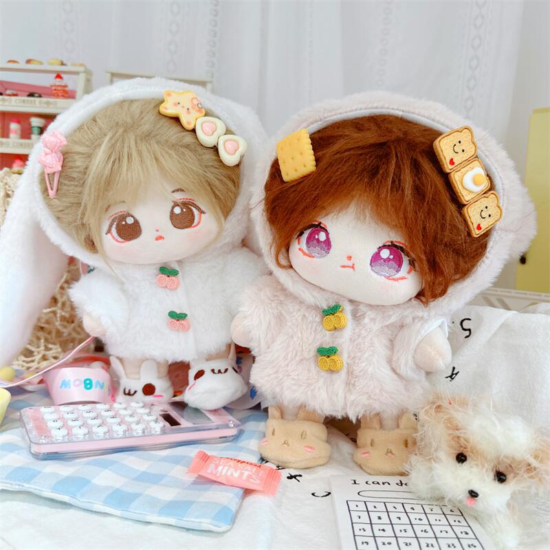 20cm Cotton Doll Set: Star, Cherry, Rabbit, Bear Dolls with Bag, Messenger Bag, and Plush Coat.