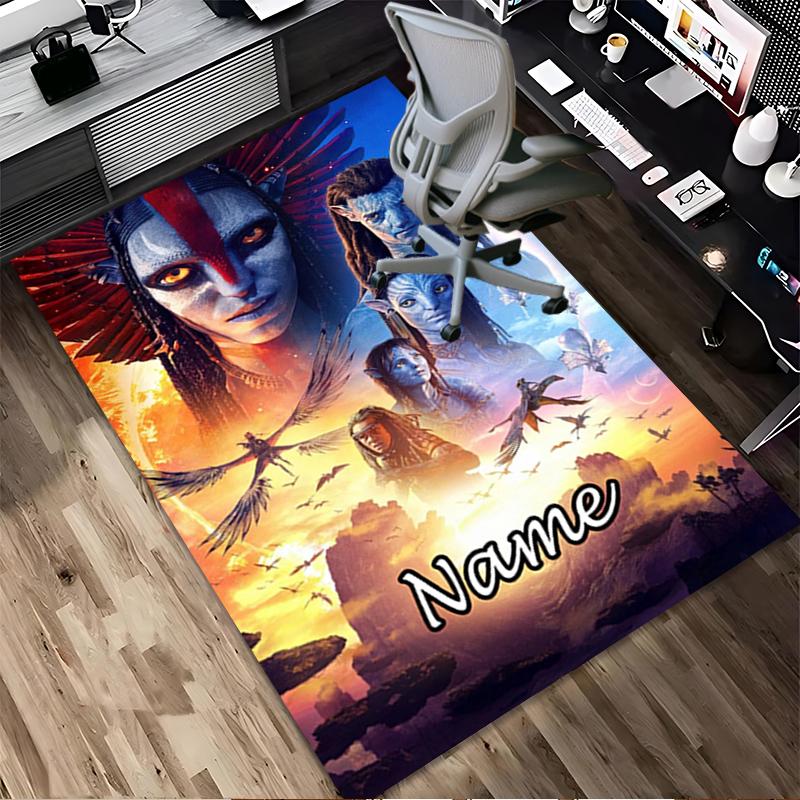Tappeto Personalizzato con Nome e Avatar Mondo Soggiorno Antiscivolo Morbido Tappeto per Camera da Letto Sala Giochi Divano Ufficio Decorazioni per la Casa Zerbino