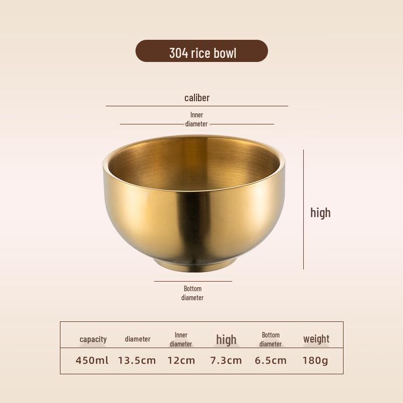 304 Stainless Steel Double-Layer Insulated Bowl
