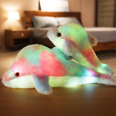 1 pz 30 /45cm Cartone Animato Colorato Led Delfino Peluche Adorabile Cuscino Delfino Animale Luminoso Bambole di Peluche Regalo di Compleanno Natale per Bambini