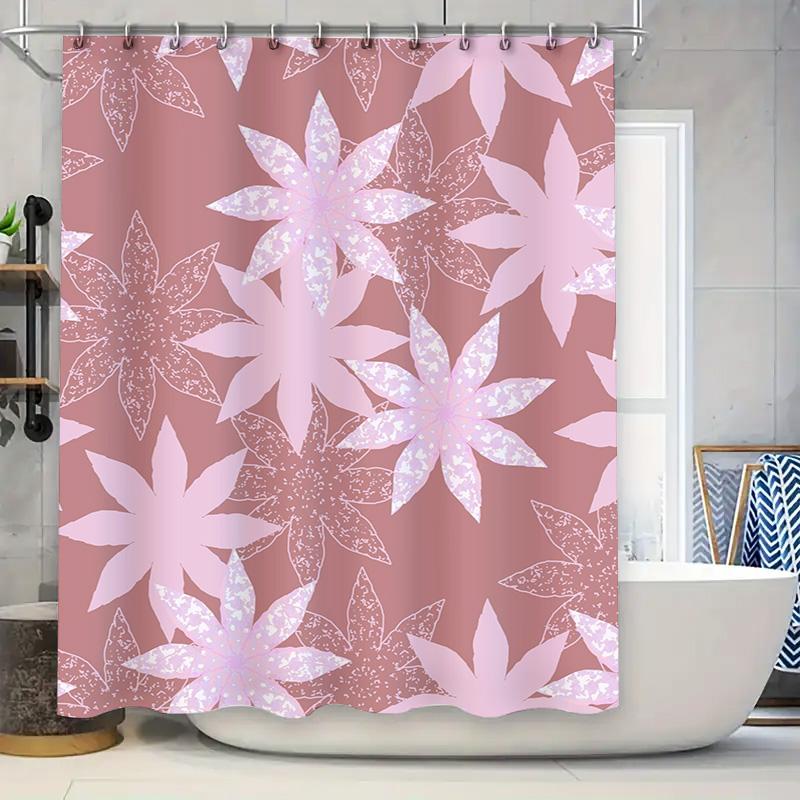 

Vintage Pink Floral Shower Curtain For Bathroom Decor Large Size Waterproof Home Textiles Decoration Pink White Colorful Flowers W60H190(CM)-1 Pcs