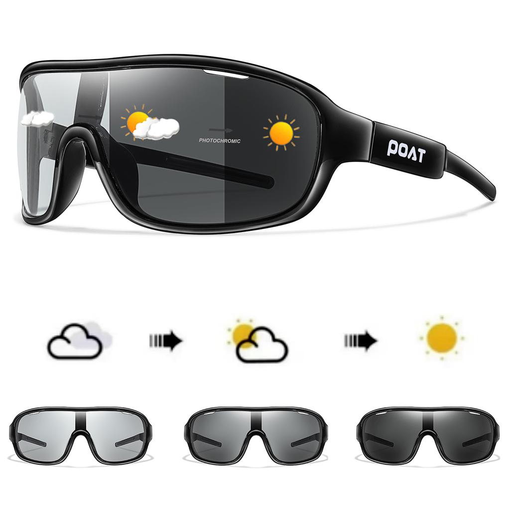 Poat Photochromic Sunglasses For Men And Women Outdoor Road Sports Cycling Eyewear Windproof Goggles
