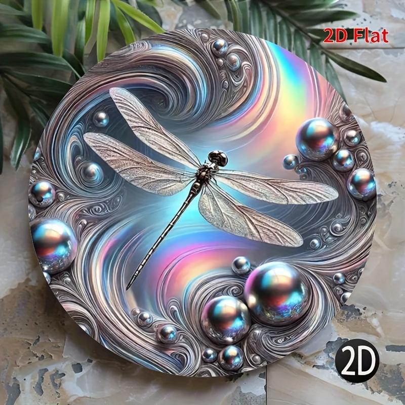 

Dragonfly Aluminum Wall Art. Engraved rustic decor for home, garage or cafe. Ideal gift. чистый