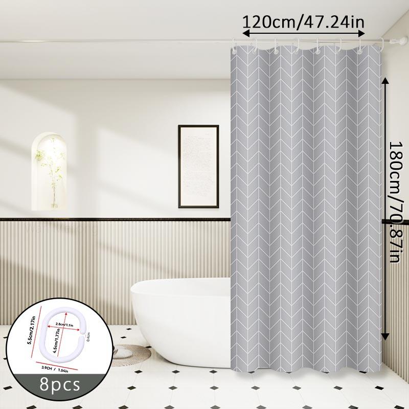 Gray Grid Versatile Shower Curtain Minimalist Bathroom Curtain Creates a High-End Bathroom Space