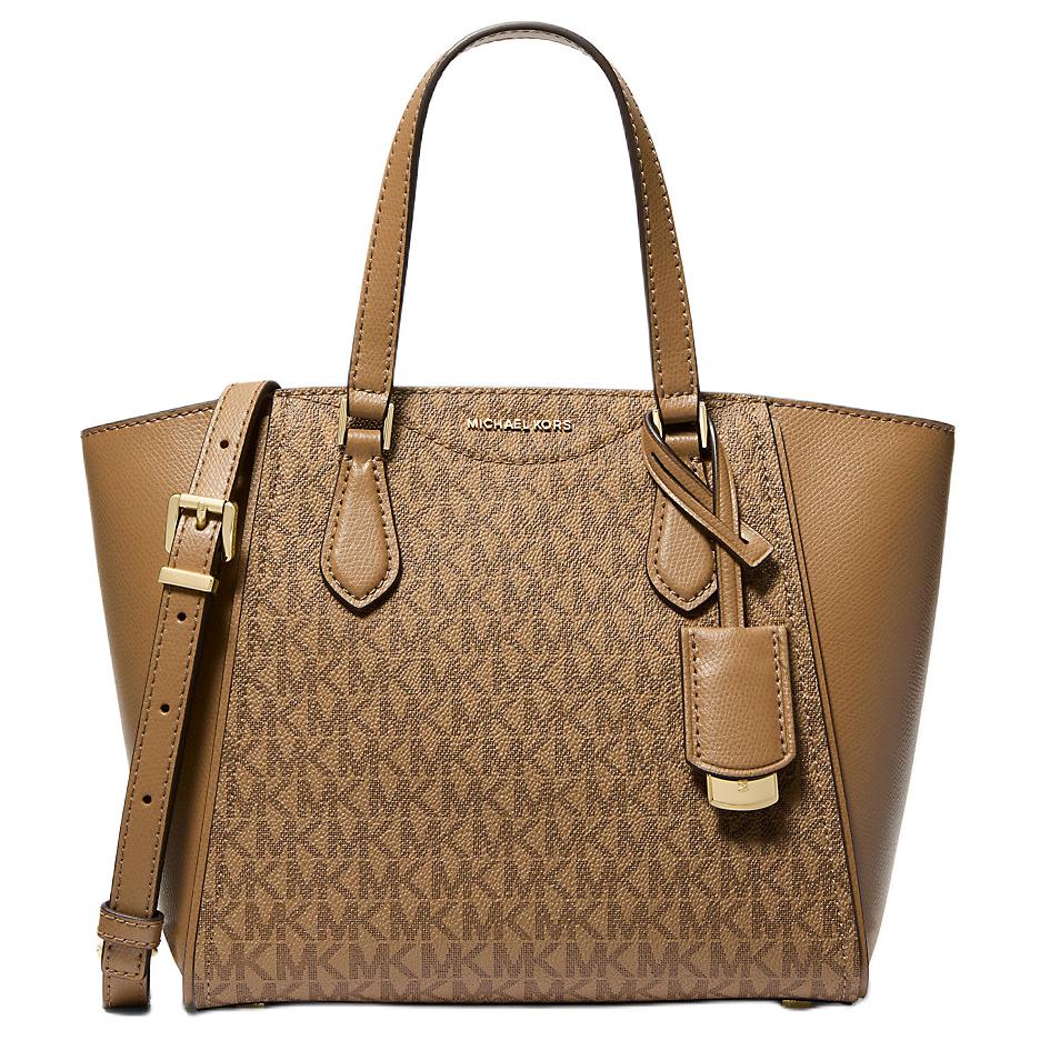

Michael Kors Taryn Coated Canvas Crossbody Handbag With Gold Details Women handbags Brown 32R5GTBC1B-BOGUE Basic Set (Bag+Dust Bag)