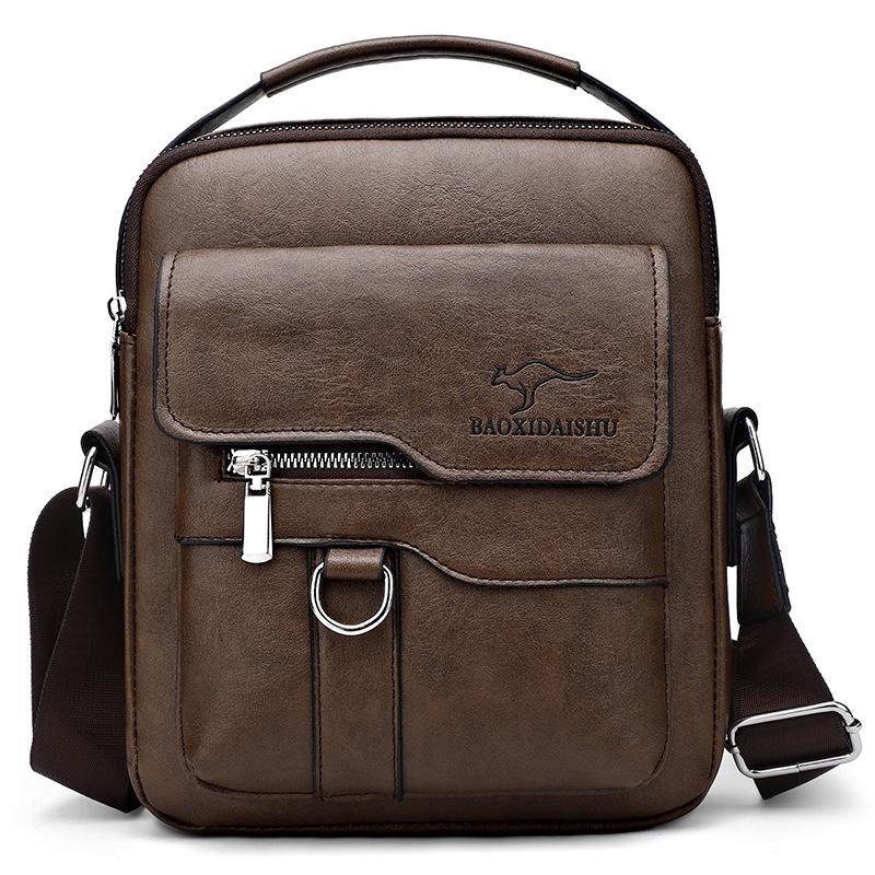 Umhängetasche Herren Schultertasche Retro Vertikal Tragbare Business Herrentasche Lässige Herren Ledertasche Satchel Umhängetasche