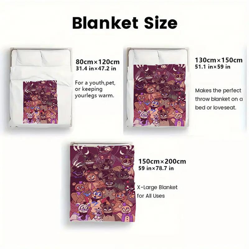 Five Nights at Freddy's 2D Flat Pattern Flannel Blanket High quality All Seasons Warmth and Comfort Perfect for Christmas Gifts.NMT0928599