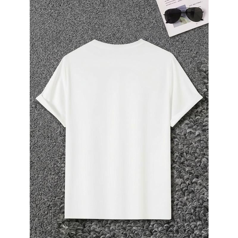 European Size Men's Summer Tops Casual Short Sleeve T Shirt Peace Graphic Print Streetwear Style Breathable Lightweight | Men's Casual Top