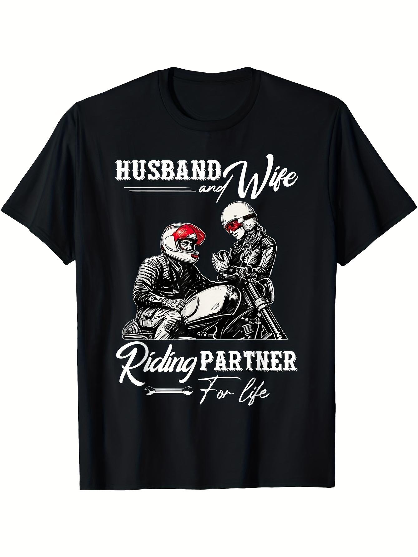 Men s T-Shirt Y2K Motorcycle Husband and Wife L