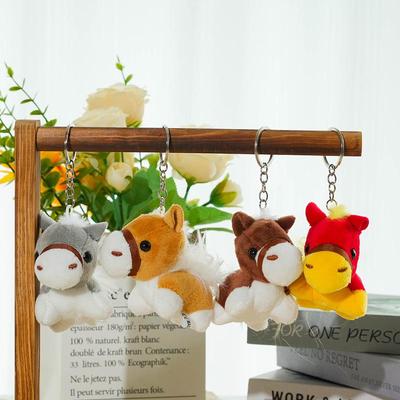 1 Stück Plüsch Hübsches Pony Puppe Anhänger Jahresmaskottchen Buntes Kleines Pferd Schlüsselanhänger Plüschtiere Wunderschöne Festliche Dekoration