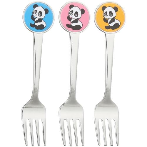 

Nagao Panda Fork, 12.4cm, Pink, Blue, and Yellow, Set of 3, Made in Japan