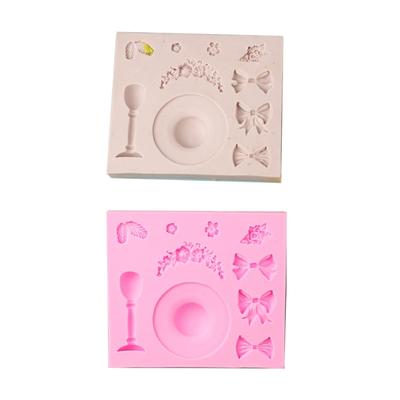 Hut Schleife Blume Silikonform Fondant Schokoladenform DIY Kuchen Dessertform Zuhause Küche Backen DIY Zubehör