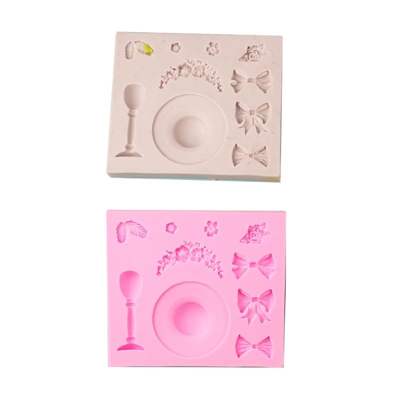 Hat Bowknot Flower Silicone Mold Fondant Chocolate Mould DIY Cake Dessert Mould Homes Kitchen Baking DIY Supplies