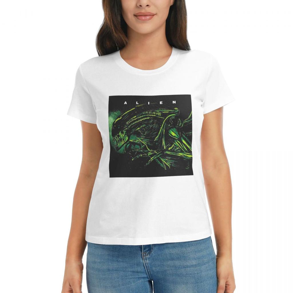 Women TShirt Alien Summer Short Sleeve Tees Round Neck Cotton T Shirts Clothes Tops Streetwear