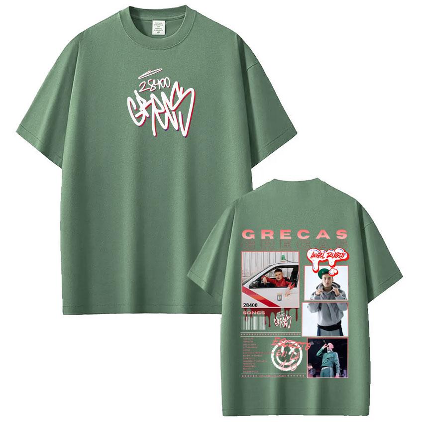 Rapper Grecas Tour 2026 Album Print Tshirts Men Women Fashion Oversized Tshirt Casual Short Sleeve Cotton Tee Shirt Streetwear