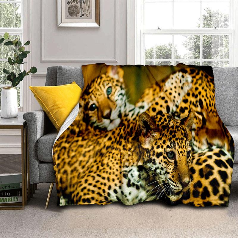 Bestia Zwierzę Leopard Gepard Kreskówka Koc, Miękki Koc do Rzucania do Domu Sypialni Łóżka Sofy Pikniku Podróży Biura Koc Okrywowy Dziecko