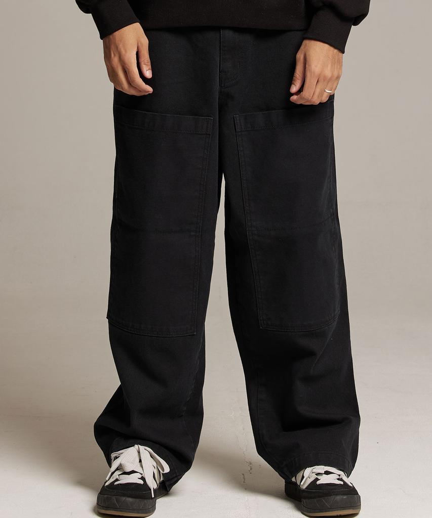 PHILIPPAKER Blue Base Vintage Wide Work Pants Black