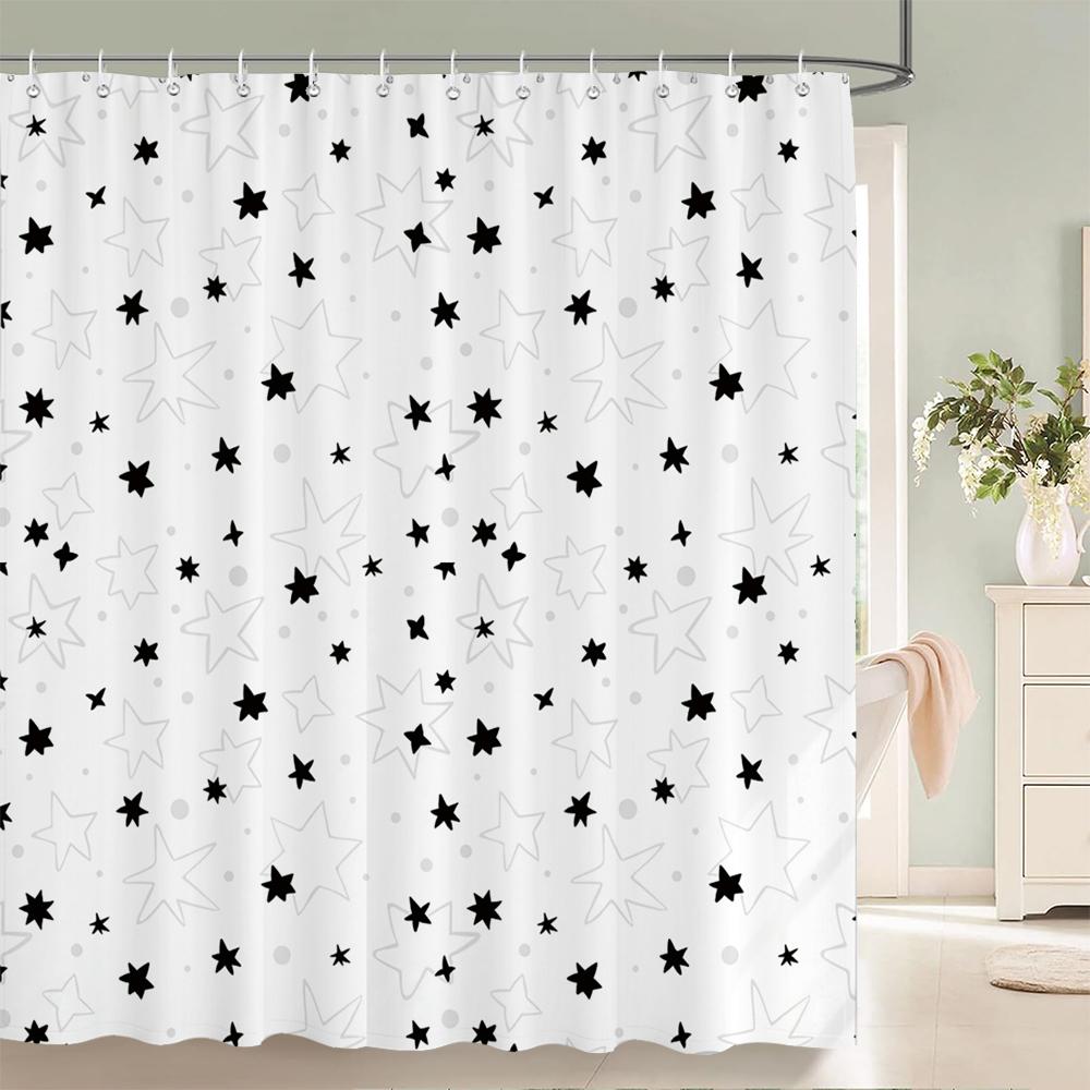 Bathroom Shower Curtain Nordic Cartoon Ocean Anchor Style Printed Polyester Fabric Shower Curtain With Hooks Decoration Curtain
