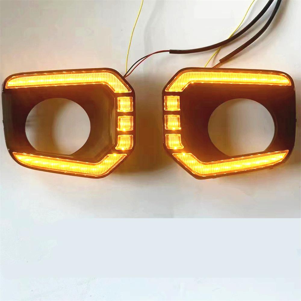 2x LED DRL Driving Turn Signal Lamp Fog Light Bezel For Toyota Tacoma 2016-2023