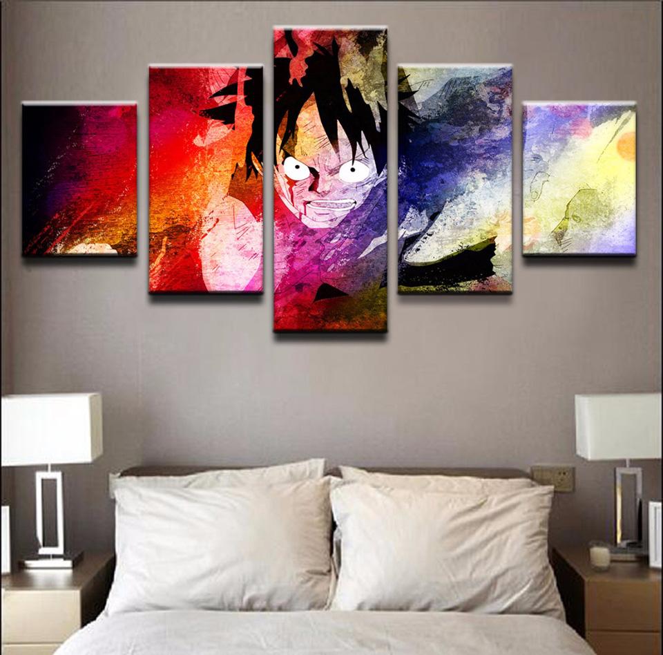 

Плакат с принтом на холсте, украшение для дома, 5 шт., цельная картина, аниме, настенное искусство, абстрактные картины, модульная рамка для гостиной 20x35cm*2 20x45cm*2 20x55cm*1