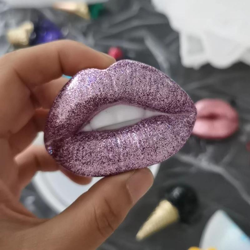 Mouth Lip Shape Candle Silicone Mold for Hand-made Desk Decorations Gypsum Epoxy Resin Candle Silicone Baking Mould