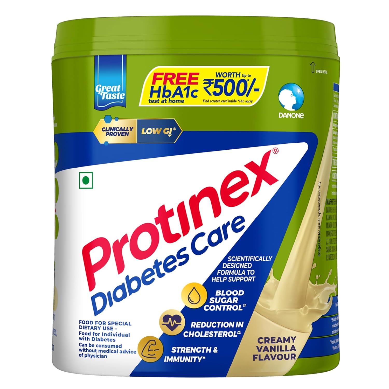 Protinex Diabetes Care Cremige Vanille Geschmack Nährstoffmischung 400g Glas 16 Portionen Hoher Ballaststoffgehalt Protein