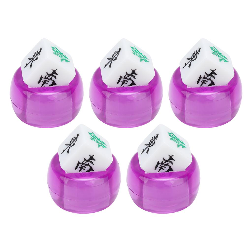 5Pcs Mahjong Wind Direction Dice East South West North Sphere Entertainment Game Dice Transparent Purple