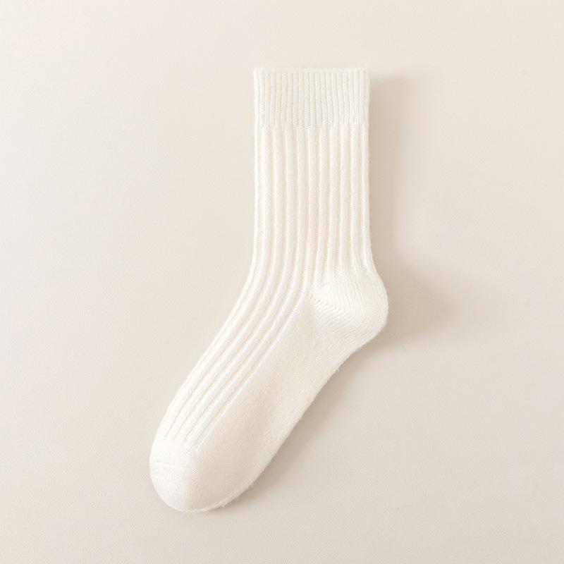 Men's Autumn & Winter Wool Socks - Double-Needle, Velvet Lined, Mid-Calf, Warm Cashmere, Casual & Business.