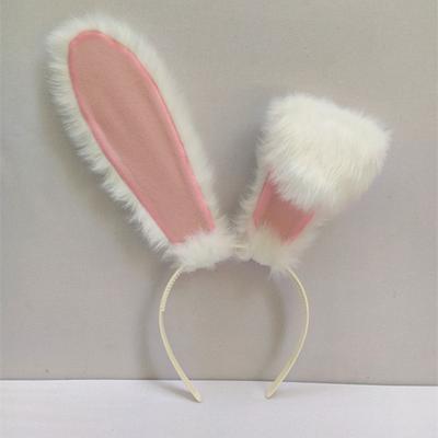 Anime Cos Headband Bunny Purple Rabbit Ear Shape Hair Hoop Plush Party Headpiece Easter Party Cosplay Costume Prop Unisex