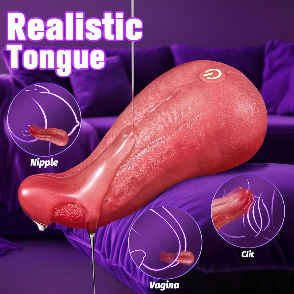 Tongue Vibrator Sex Toy for Women Realistic Vibrators Adult Sex Toys with 9 Licking Vibrating & Heating Modes for Clitoral G Spot Stimulator