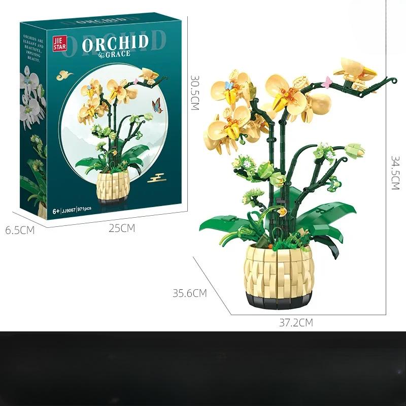 Orchid Potted Bordplate Modell Gave Jente stykket sammen Montering Byggeklosser Lekegave