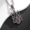 Poseidon Trident Necklace Ukrainian National Emblem Pendant Suitable for Men\\\\\\\\'s Retro Personalized Jewelry