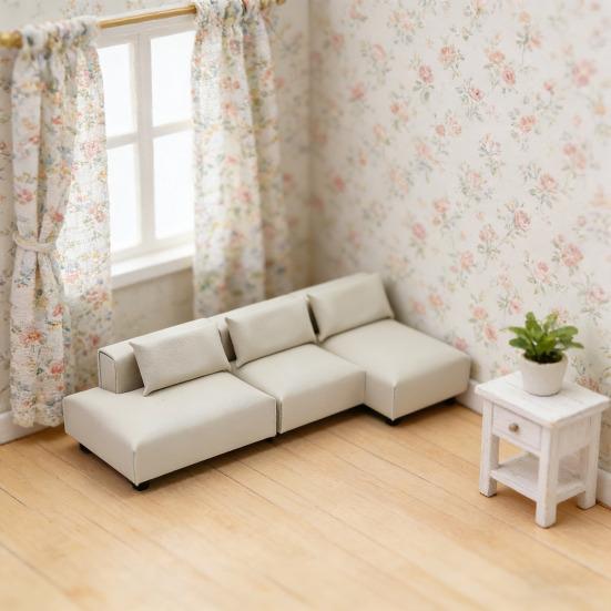 Divano in Miniatura Scala 1/20 1/25 Realistico Piccolo Modello di Divano Arredamento per Casa delle Bambole per Collezionisti Decorazione Miniatura Soggiorno