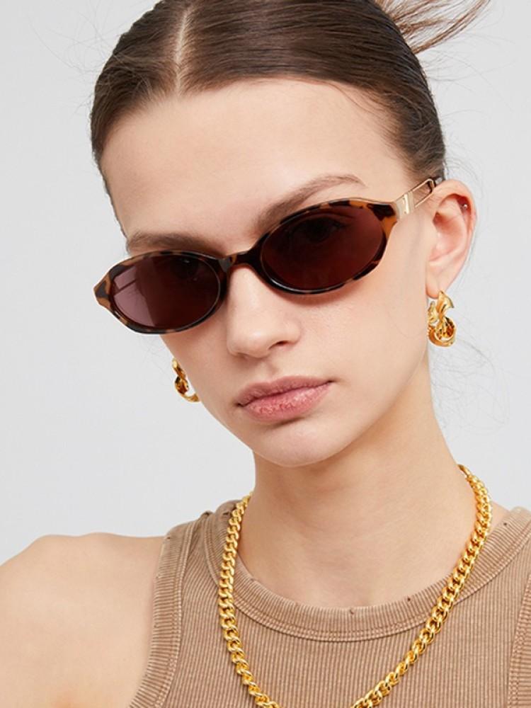 Retro Oval Small Frame Sunglasses Women Men Round Designer Brand Trendy Unisex Shades Eyewear Black Femme