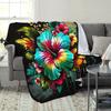 Floral Patterns Art Print Throw Blanket - Elegant Botanical Garden Cozy Soft Accent for Sofa Bed Office Travel Gift