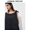 UR Women's Ruffle Trim Sleeveless Denim Shirt