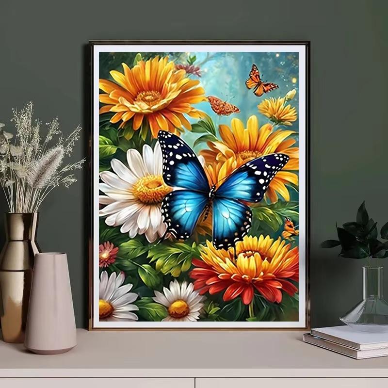 5D Diamond Painting, Peony Flower Sticker Diamond Cross Stitch Decorative Painting