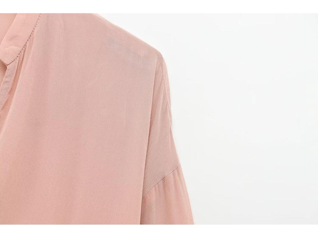 2025 Spring European & American Style Women's Long-Sleeve Belted Shirt - Versatile & Stylish