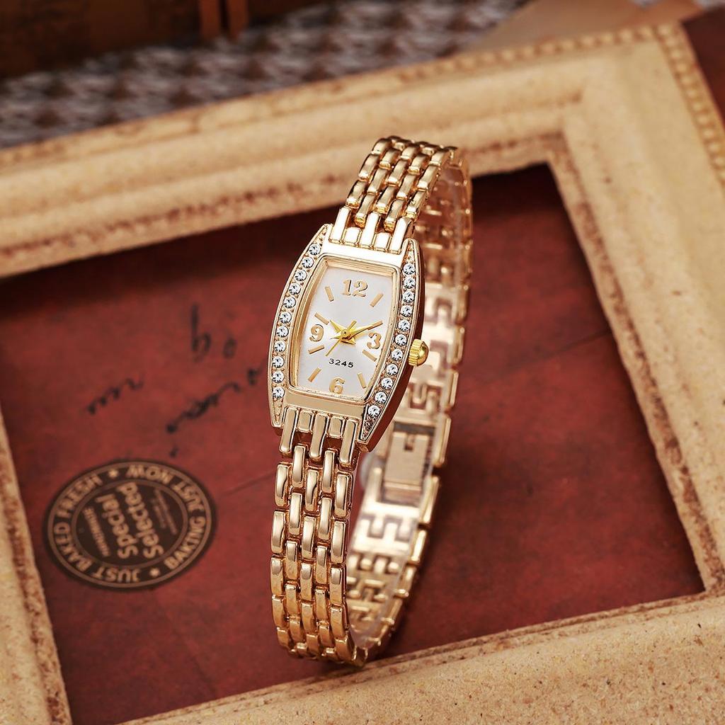 Women's Stylish Barrel Rhinestone Strap Quartz Watch
