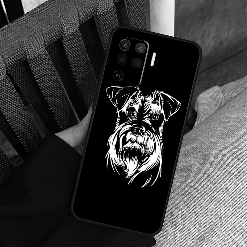 Cartoon Schnauzer Dog Case For Oppo A78 A98 A80 A40 A60 A18 A38 A58 A15 A17 A77 A74 A94 A54 A57S A16 A76 A96 Cover