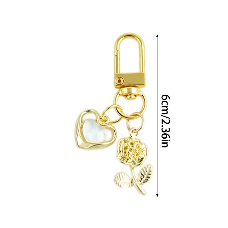 Multipurpose Heart Keychain Charm Portable Keychain Pendant Fashion Sturdy Alloy Accessory for Handbags and Backpacks