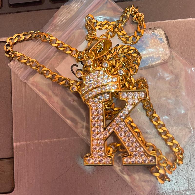 

Ожерелье с хрустальной короной для мужчин и женщин, ожерелья с буквами в стиле хип-хоп, кулон с алфавитом, готическая цепочка, ювелирные изделия, подарки для детей, бижутерия