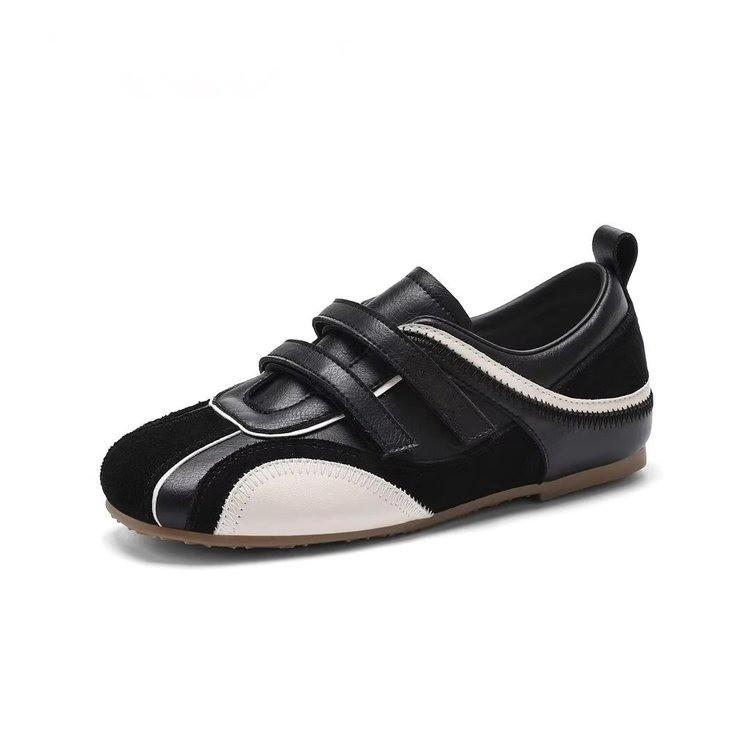 Thick-soled Lightweight Velcro German Training Shoes Women's 2025 Autumn New Fashion Versatile Casual Comfortable Soft-soled White Shoes